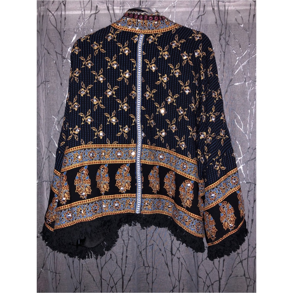 Free People Rays Of Light Blue Embellished Jacket - Picture 6 of 7